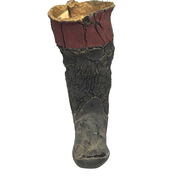 VTG LYKES ? Trade Mark Child Display Boot Black Red Crackle Decor 1962 Newspaper - Picture 2 of 13